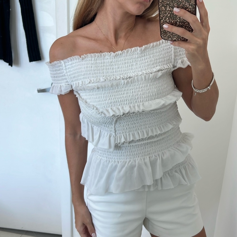 White off shoulder top